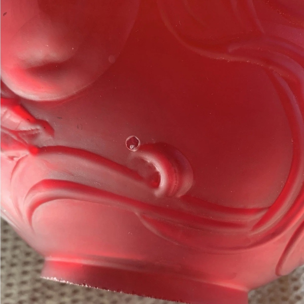 Victorian GWTW Red Large Satin Glass Oil Kerosene Lamp - Picture 9 of 14